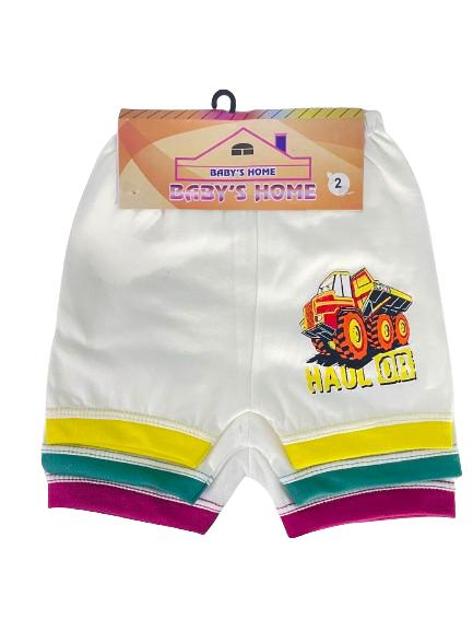 Babyhug Shorts Puppy Print Pack of 2 - Navy White - NB White main image 0